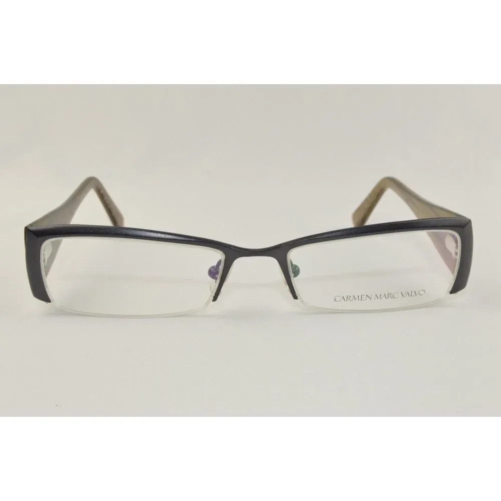 New Carmen Marc Valvo Eyewear Rx Frame Carina Sz: 51-18-135 Color:‎ Black Amber